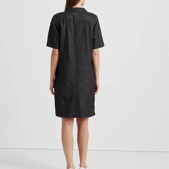 Lauren Ralph Lauren Women’s Denim Cotton Popover Shift Dress XS Gray - Picture 7 of 16
